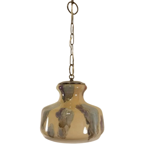 Vintage Italiaans Glazen Hanglamp