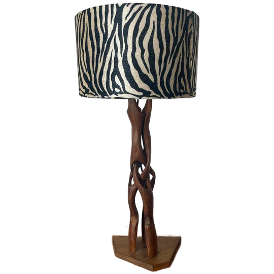 Vintage Teak Wortel Tafellamp 1