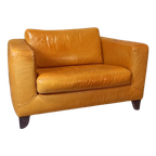 Vintage Design Leren Xl Fauteuil Loveseat, Machalke, Cognac thumbnail 1