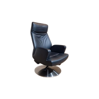 De Sede - Ds256 - Relaxfauteuil - Zwart - Leder - Voetsteun