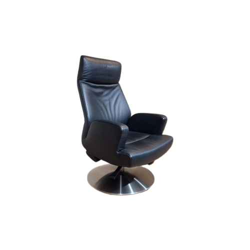 De Sede - Ds256 - Relaxfauteuil - Zwart - Leder - Voetsteun