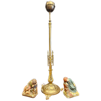 Antieke Neoghotische Kerk Lantaarn / Messing Kerk Vloer Lamp / Kerk Kandelaar ( Church Lantern)