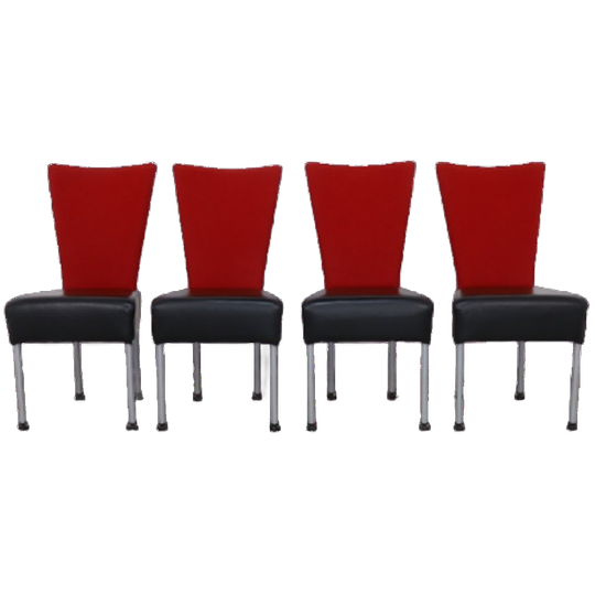 4x Postmoderne Eetkamerstoel 2-tone, 1980s 1
