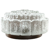 Vintage Plafonnière Transparant Ijsglas, Glashutte Limburg Jaren 60