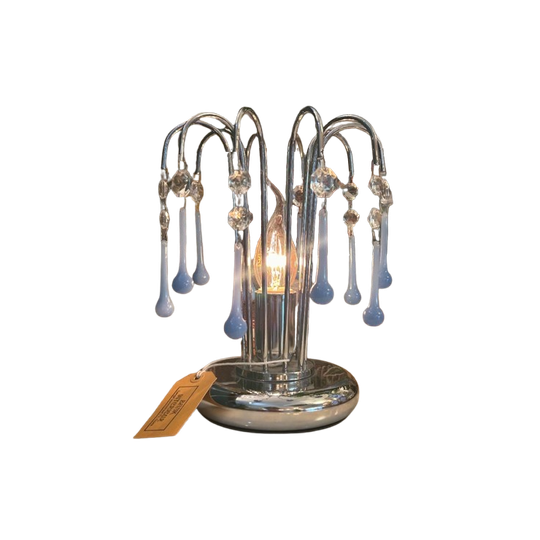 2 Beschikbaar ! Murano Opaline Vintage Teardrop Tafellampjes Lampen 1