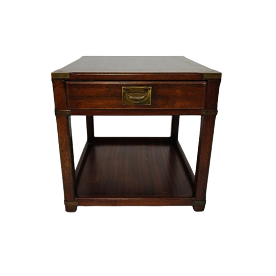 Antieke Militaire Campagne Bijzettafel / Eindlamptafel – Messing Details – Ca. 1900-1920 1