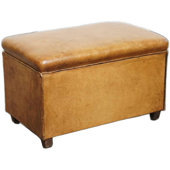 Geweldige Vintage Schapenleren Design Hocker Van Bart van Bekhoven 1