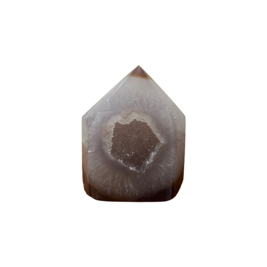 Brazilian Druzy Banded Agate Tower 1