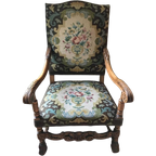 2142 Antieke Vintage Ridderstoel Barok Fauteuil thumbnail 1