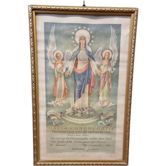 1163 Vintage Lijst Maria Congregatie Brocante Heilige Maria 1