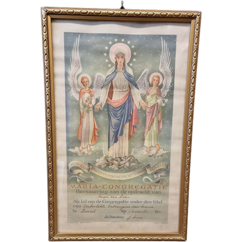 1163 Vintage Lijst Maria Congregatie Brocante Heilige Maria