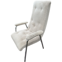 Mid-Century Beige, Zilver Fauteuil