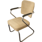 Paul Schuitema Fana  1950 Vintage Zilverkleurig, Creme Fauteuil thumbnail 1