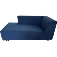 Gelderland 4800 Armrechts 2-Zits Chaise Longue Met Stof Kvadrat 632 Blauw