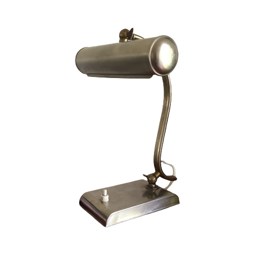 Mid-Century Metallic, Heca Edam Zilverkleurig Bureaulamp