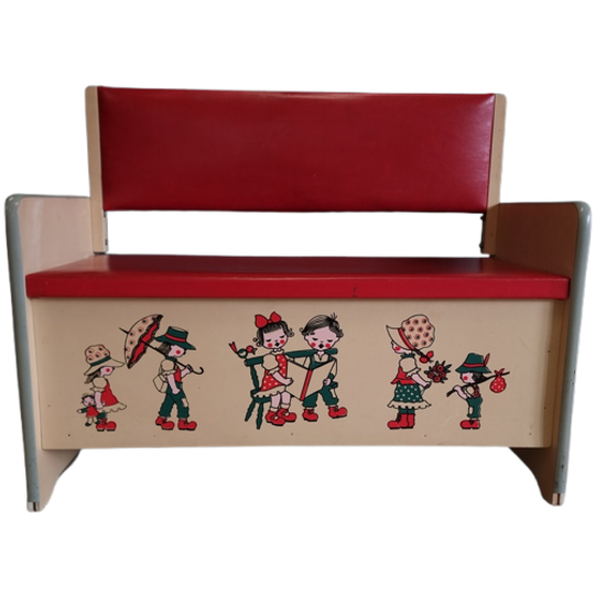 2140 Vintage Kist Speelgoedkist Kinderklepbankje 1