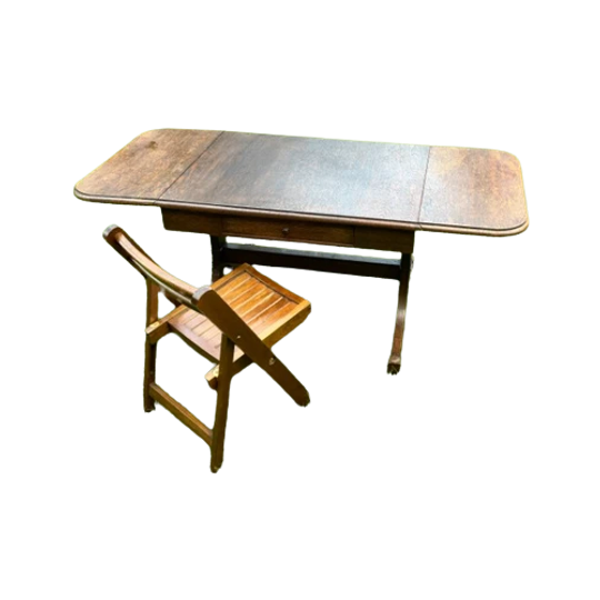 Klassiek Koperkleurig, Bronskleurig Mini Bureau En Mini Stoel 1