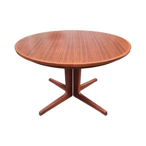 Mid-Century Ronde Uitschuifbare Eettafel, Bernhard Pedersen & Søn