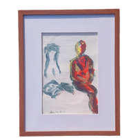 Origineel Acrylschilderij Ingelijst.figuratief Abstract.