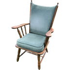 Mid-Century Groen Fauteuil Vintage Turquoise Goede Conditie thumbnail 1