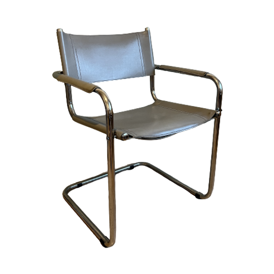 Vintage Grijze Buisframe Marcel Breuer Bauhaus Stijl Stoel 1