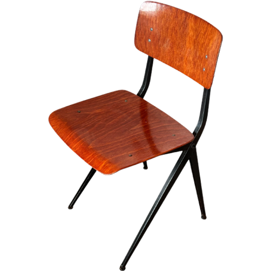 Industrieel Oranje, Bruin Eetkamerstoel Ynske Kooistra Marko Model 201 1