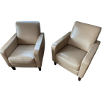 Set Beige Lederen Fauteuils thumbnail 1