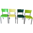 Industriele Groen Zwarte Stoelen Schoolstoelen thumbnail 1