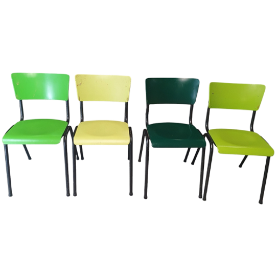 Industriele Groen Zwarte Stoelen Schoolstoelen 1