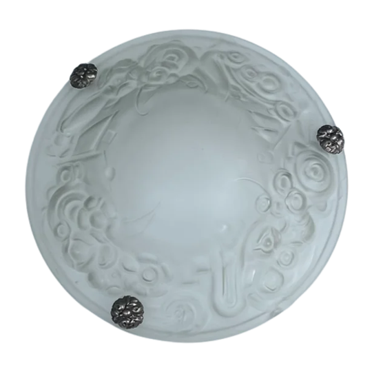 Franse Art Deco Loti Nancy Transparant Plafonniere 1
