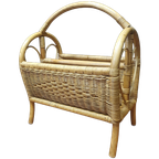 2008 Vintage Rieten Rotan Bamboe Bohemian Tijdschriftenrek thumbnail 1