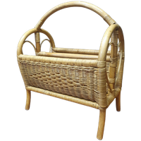 2008 Vintage Rieten Rotan Bamboe Bohemian Tijdschriftenrek