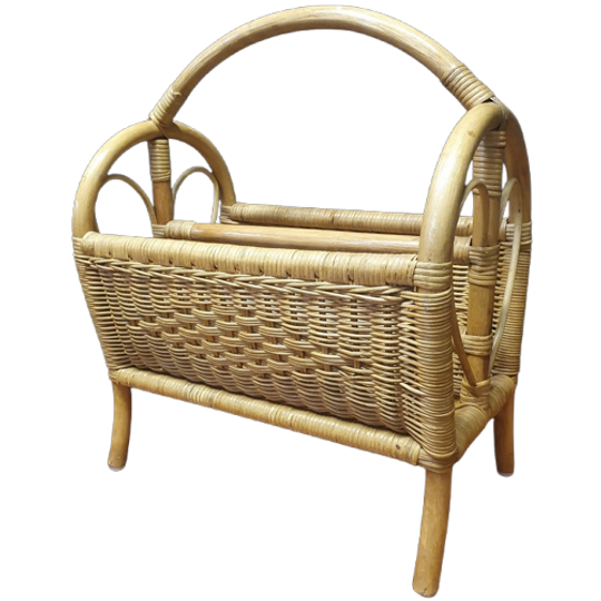 2008 Vintage Rieten Rotan Bamboe Bohemian Tijdschriftenrek 1