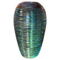 Murano Fulvio Bianconi - Vaas - Murano Glas Blauw Groen Turquoise