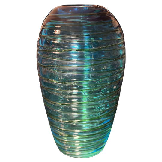 Murano Fulvio Bianconi - Vaas - Murano Glas Blauw Groen Turquoise 1