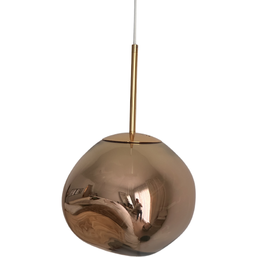 Mid-Century Koperkleurig Hanglamp