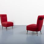 1950’S Pair Of Italian Mid-Century Side Lounge Chairs / Fauteuil thumbnail 4