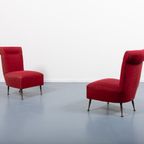 1950’s Pair Of Italian Mid-century Side Lounge Chairs / Fauteuil thumbnail 4