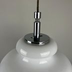 Hanglamp Opaline Melkglas Met Chroom | Vintage Midcentury 2X thumbnail 6