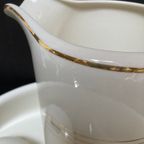 Compleet Lampetstel, Maastrichts Aardewerk, Creme Met Gouden Biezen thumbnail 4