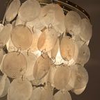 Opaline Capiz Parelmoer Vintage Schelp Hanglampen Meerdere Beschikbaar thumbnail 20