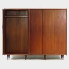 Xl Vintage Mid Century Modern 5-door Scandinavian Wardrobe In Teak, 1960s thumbnail 2