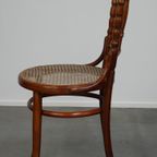 Originele Antieke Thonet Stoel Met Geweldige Kleuren En Een Rieten Zitting thumbnail 6