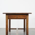 Prachtige, Karaktervolle Antieke Eikenhouten Franse Eettafel Uit De 18e Eeuw Met 2 Lades thumbnail 7