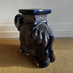 Xl Keramiek Olifant Plantentafel Kruk Stool Vintage thumbnail 8