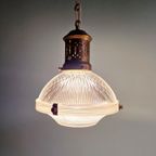 Paar Prismatische Glazen Hangers Van Holophane, 1920-30 thumbnail 11