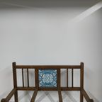 Antieke (Jugendstil) Houten Paraplubak (Handdoekhouder) thumbnail 8