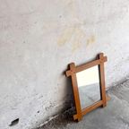 Wooden+Arch-Shaped Mirror With Tree Bamboo Wicker Frame, 1970S thumbnail 6