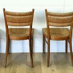 Vier Mid Century Rieten Eettafel Stoelen | 4 Stoelen Set thumbnail 12