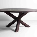 Grote Ronde Vintage Mid-Century Wengé Eettafel Van Gerard Geytenbeek, 1960 thumbnail 2